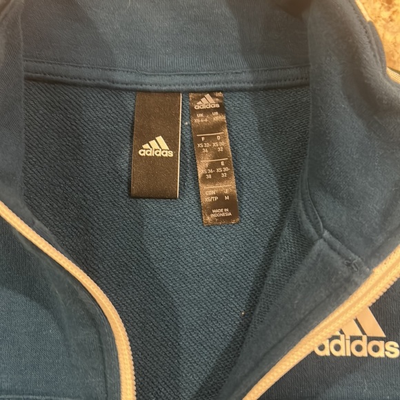 Adidas Teal 1/2 Zip Pullover size XS - Picture 3 of 5
